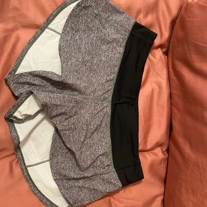 Grey/black Lululemon running shorts